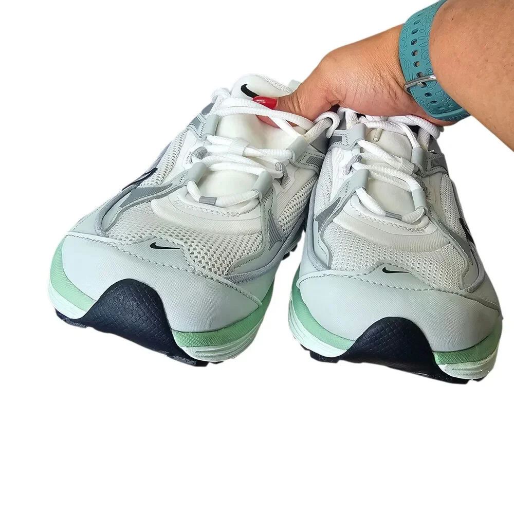 Nike Women's Air Max Bliss Next Nature‎ Casual Shoes Size 9.5 White/Silver/Green